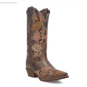 LAREDO SYLVAN COWBOY COWGIRL BOOTS BROWN FLORAL 7